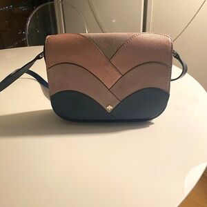 Kate spade leather and suede crossbody - blue and pink